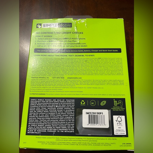 Simple Mobile TMobile, ZTE smartphone, cell phone - Picture 4 of 11